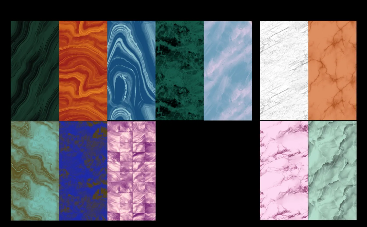 12 gemstone and marble textures