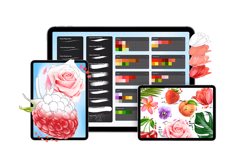 Realistic Fruits & Flowers