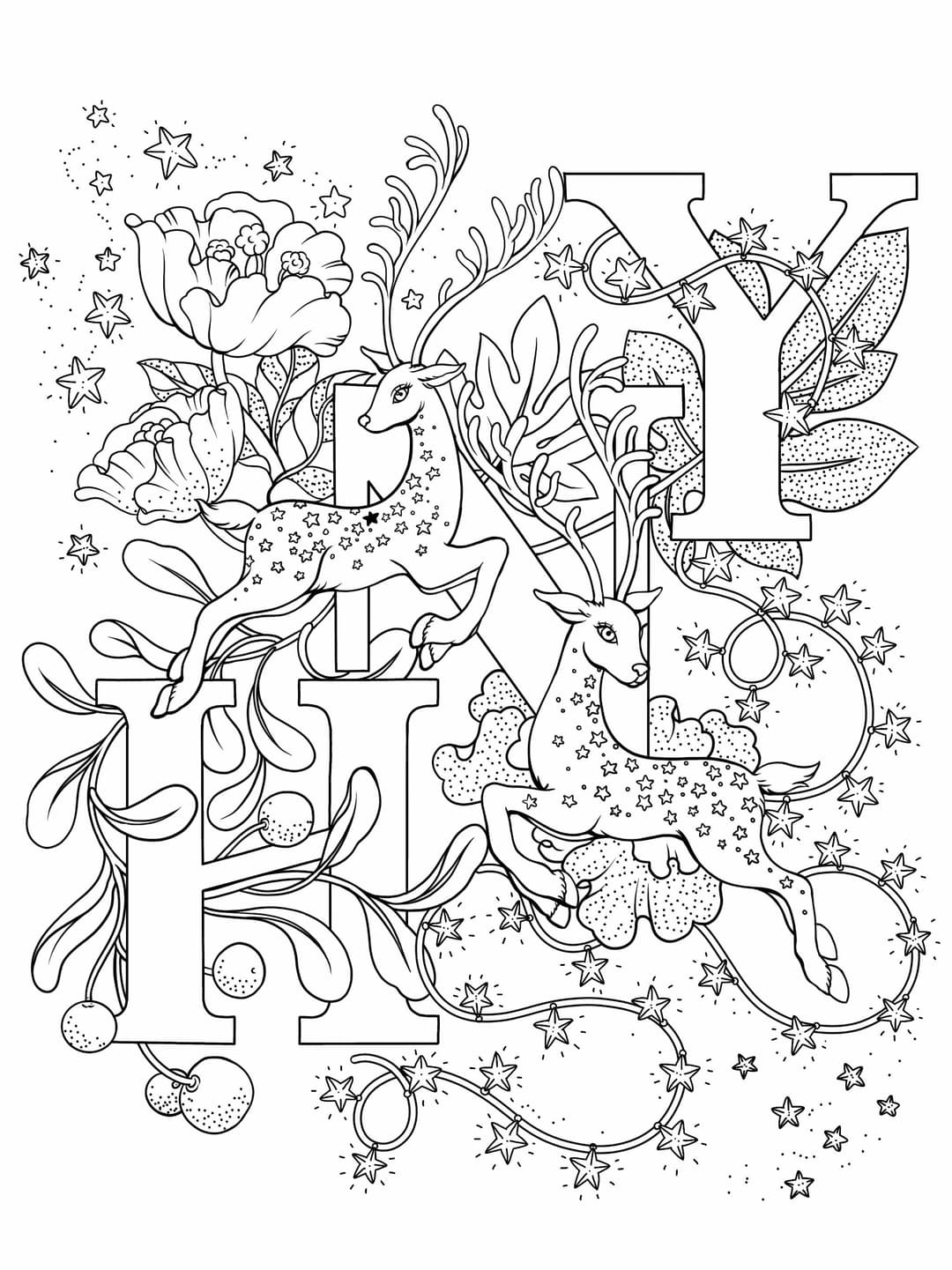 New Year themed coloring page