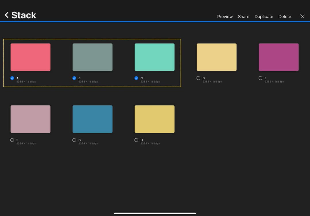 Select multiple projects