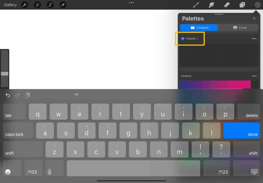 Renaming a palette