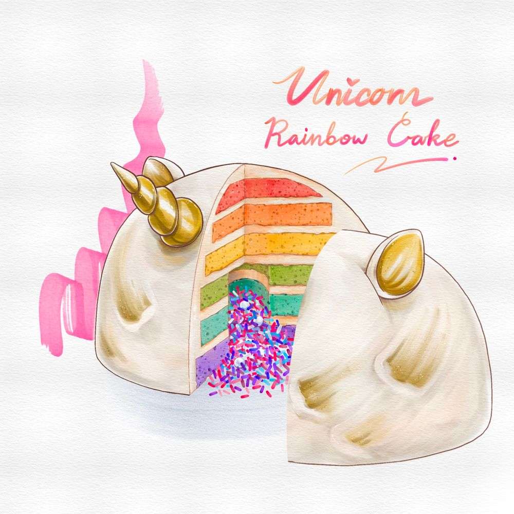 Rainbow Unicorn Cake Better Marker Tutorial for Procreate