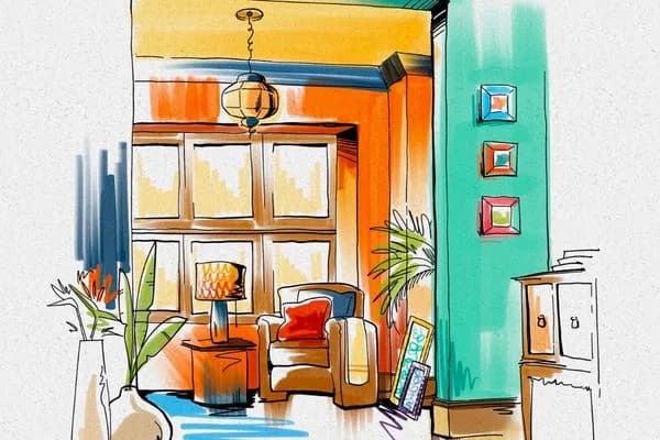 How to Draw an Interior Design Sketch Using Better Marker Brushes for Procreate