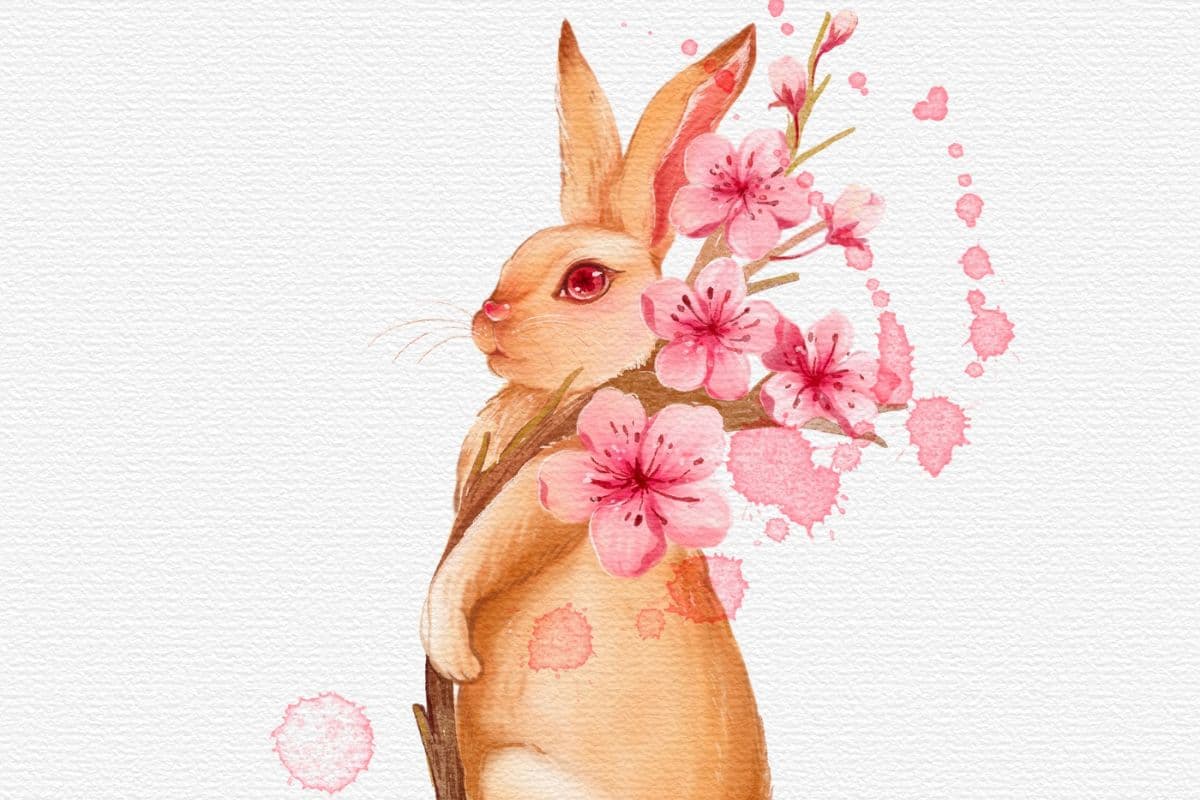 How to Draw a Rabbit and Cherry Blossom on Procreate!