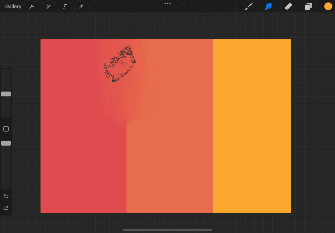 using the smudge tool Procreate